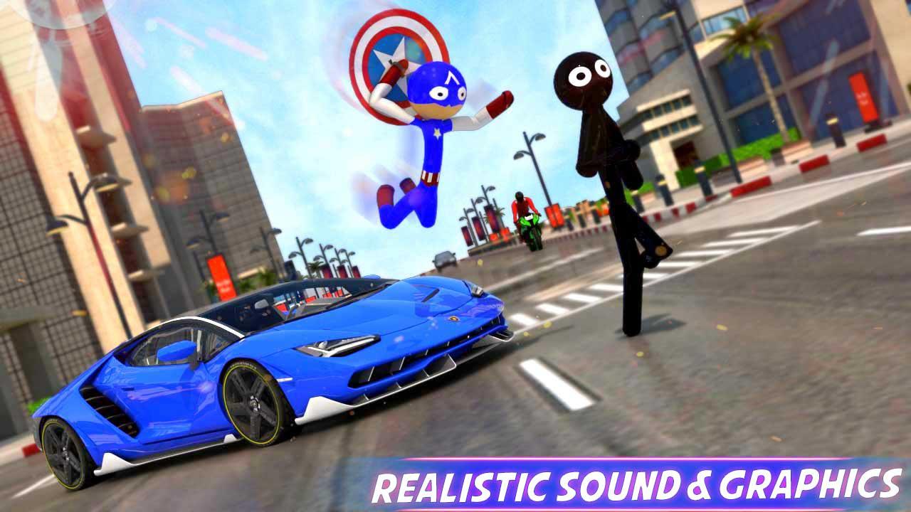 Flying Hero Spider- Rope Hero Stickman Crime City 1.0 Screenshot 5