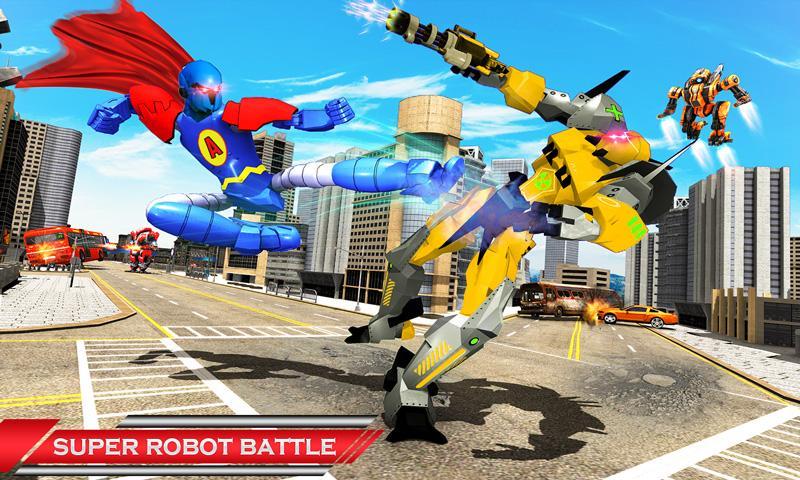 Flying Hero Robot Transform Car: Robot Games 1.2.7 Screenshot 1