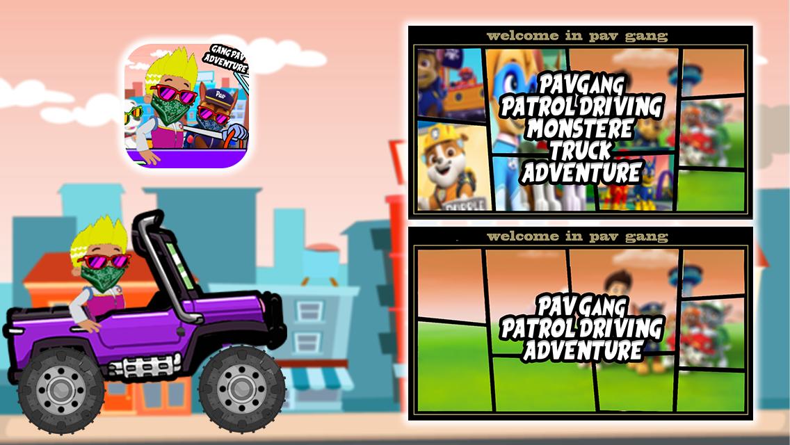 Paw Gang Monster truck Patrol Race Ryder 1.0 Screenshot 1