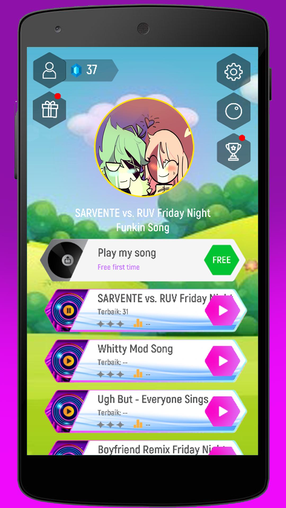 Sarvente x Ruv mod Tiles Hop Dance FNF Music Games 1.1 Screenshot 2