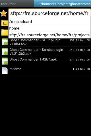 SFTP plugin to Ghost Commander 1.15 Screenshot 1