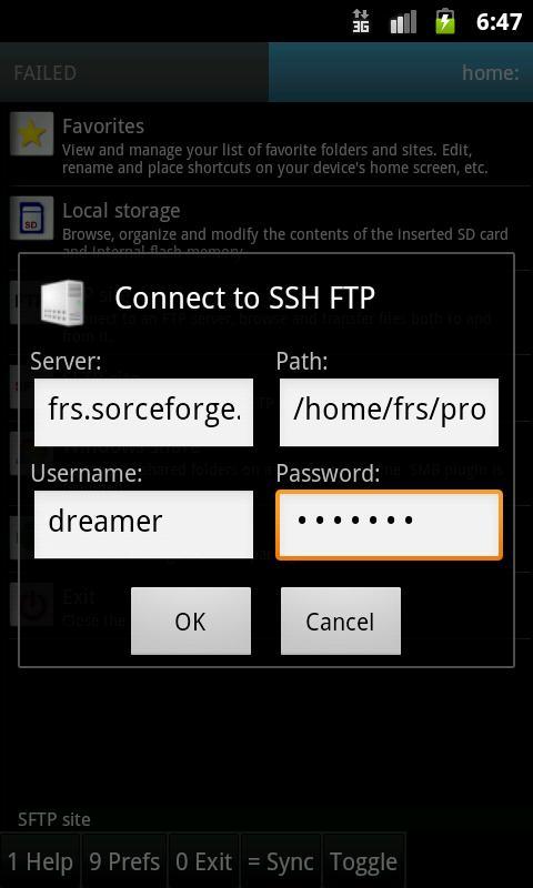 SFTP plugin to Ghost Commander 1.15 Screenshot 2