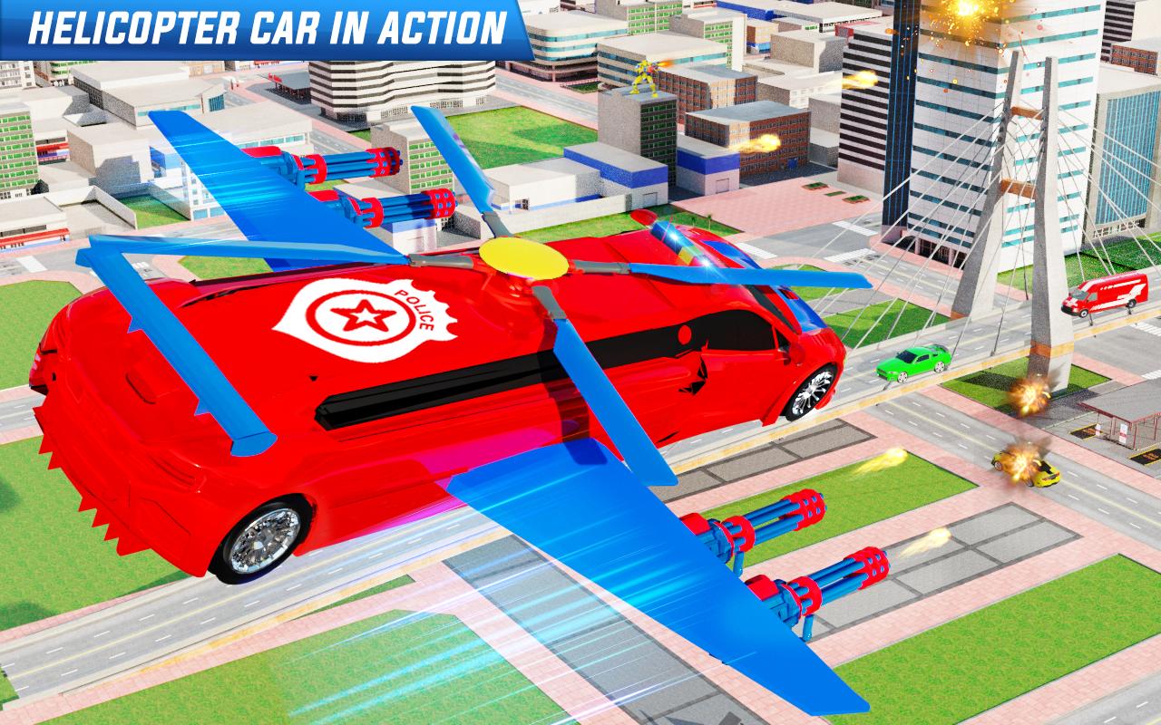 Flying Limo Police Helicopter Car Robot Games 25 Screenshot 18