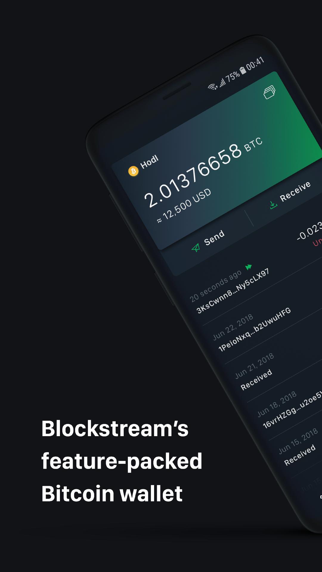 Green Bitcoin Wallet 3.4.8 Screenshot 1