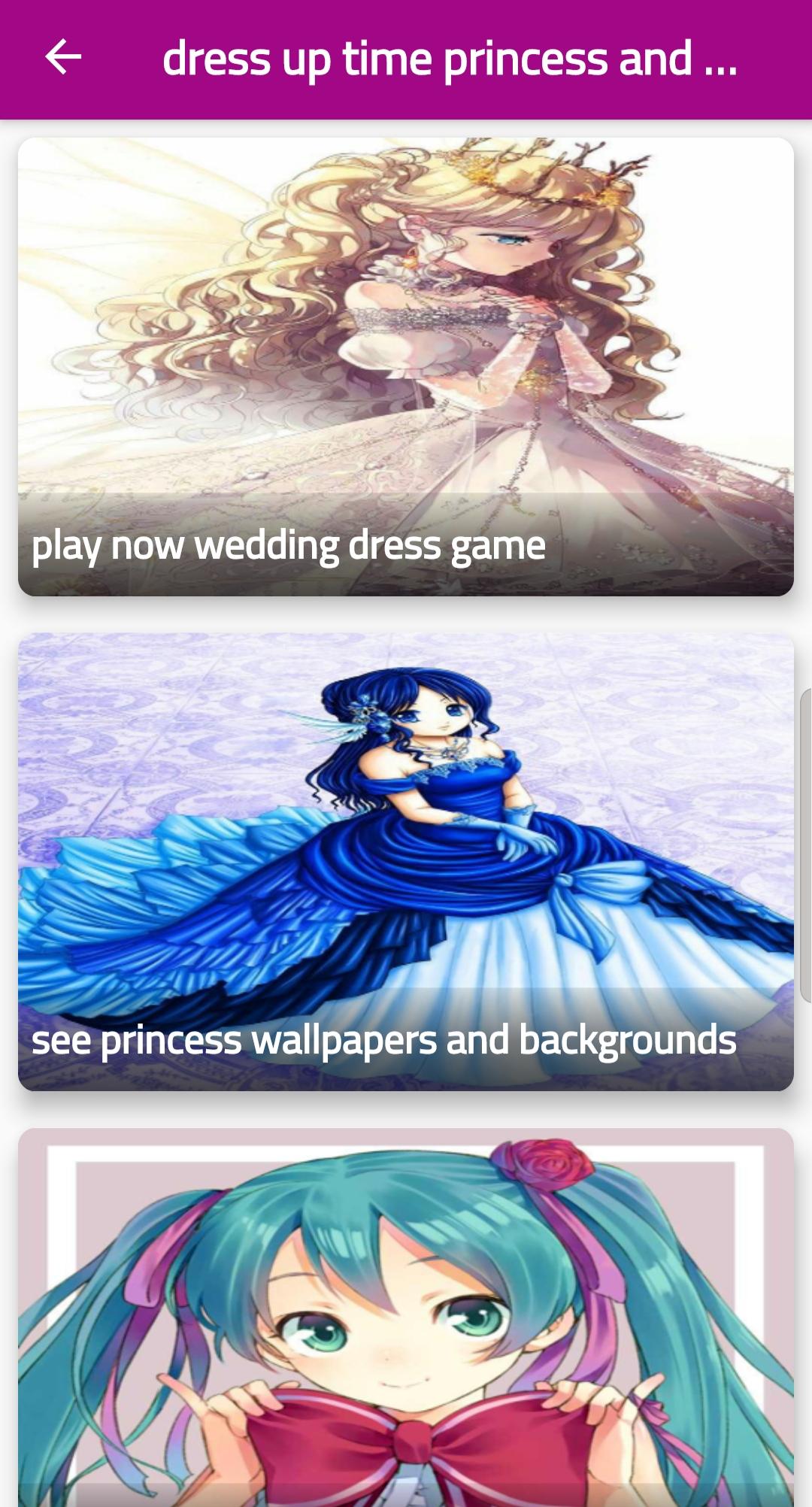 dress up time princess and dress up anime 2 Screenshot 1