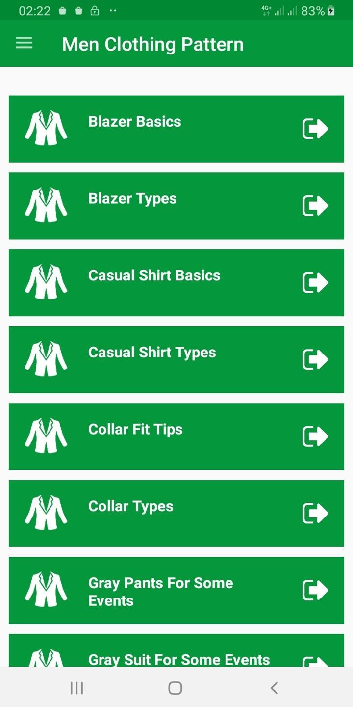 Men's Clothing Patterns & Fashion Styles 9.0.4 Screenshot 1