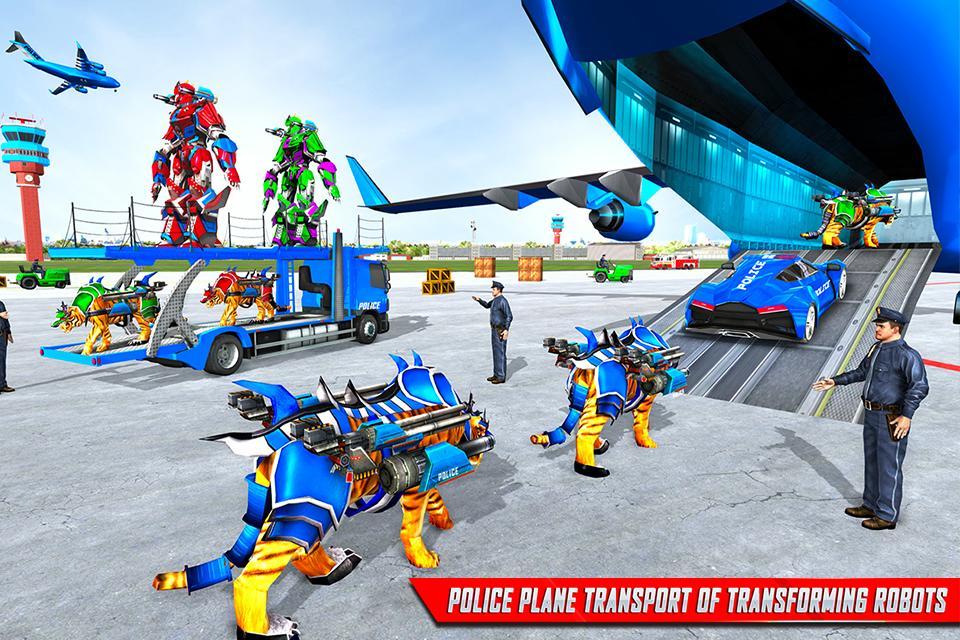 US Police Tiger Robot Game: Police Plane Transport 1.2.1 Screenshot 2