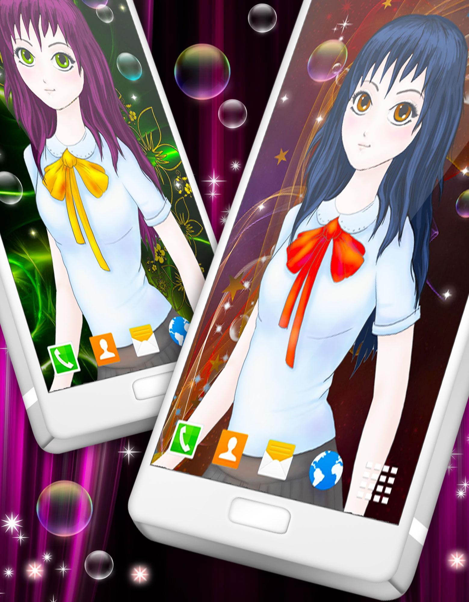 Anime Free Live Wallpaper ❤️ Girls Anime Wallpaper 6.7.10 Screenshot 1