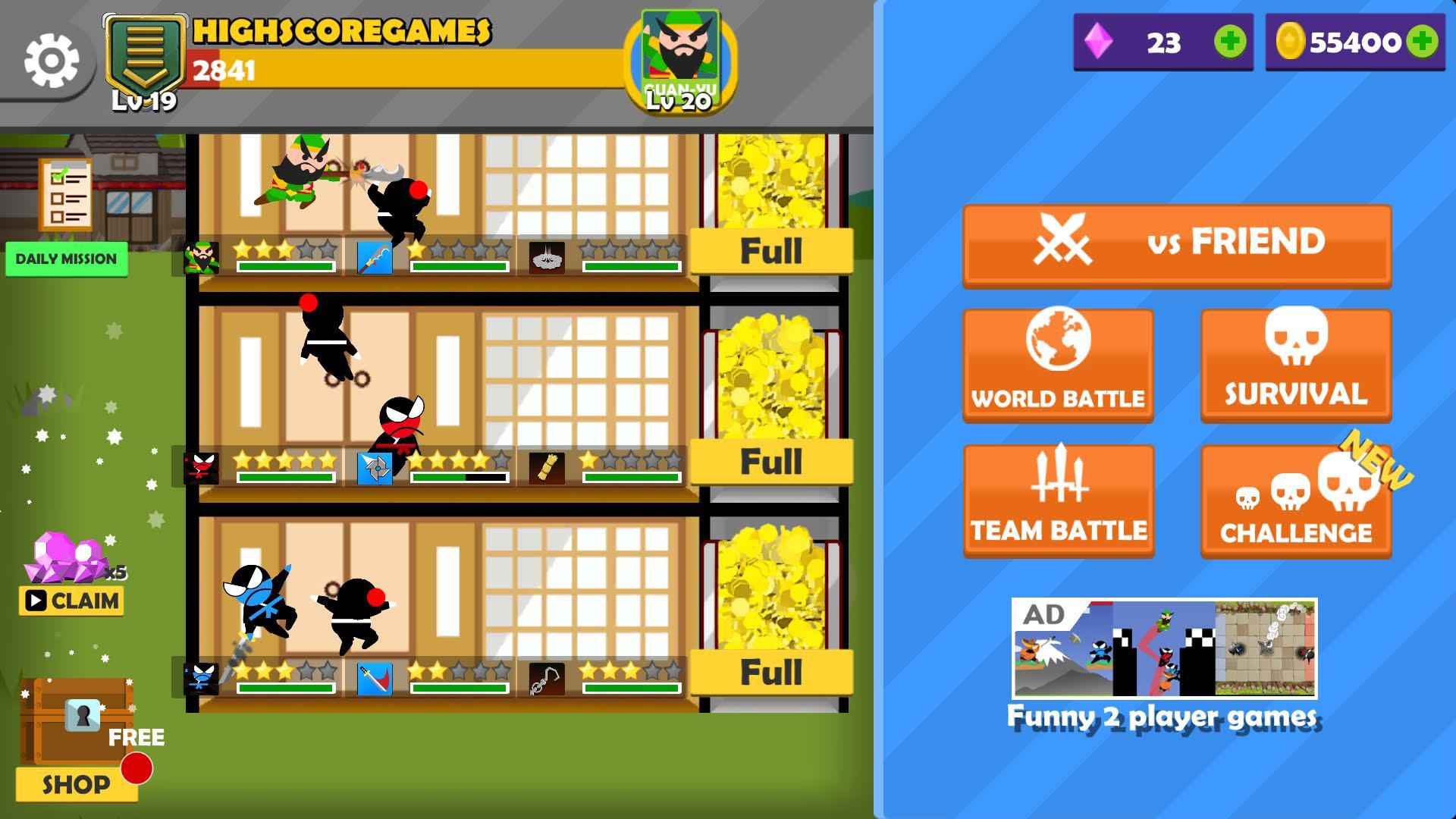 Jumping Ninja Battle - Two Player battle Action 3.97 Screenshot 18