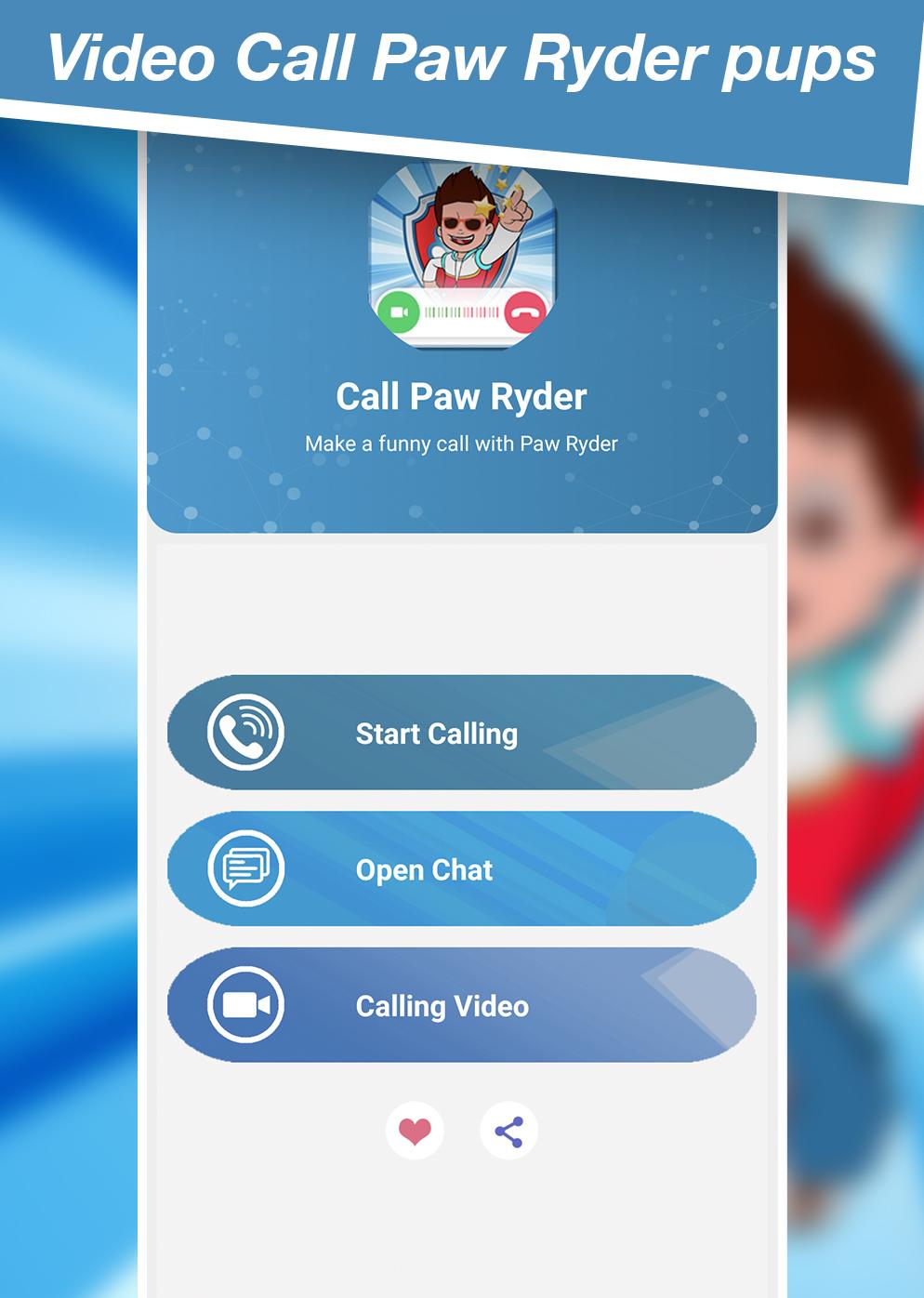 Video Call Paw Ryder pups - Chat and Call 1.2 Screenshot 1