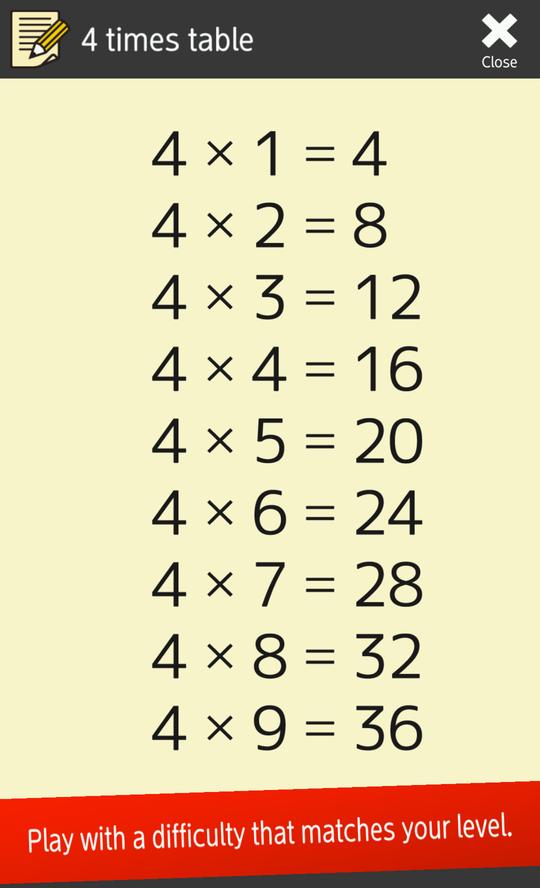 Multiplication table (Math, Brain Training Apps) 1.4.8 Screenshot 13