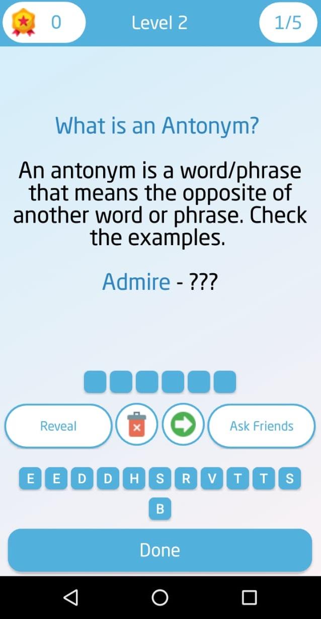 Synonyms Antonyms Game 1 Screenshot 1