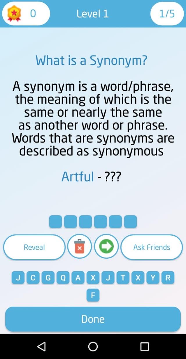 Synonyms Antonyms Game 1 Screenshot 11