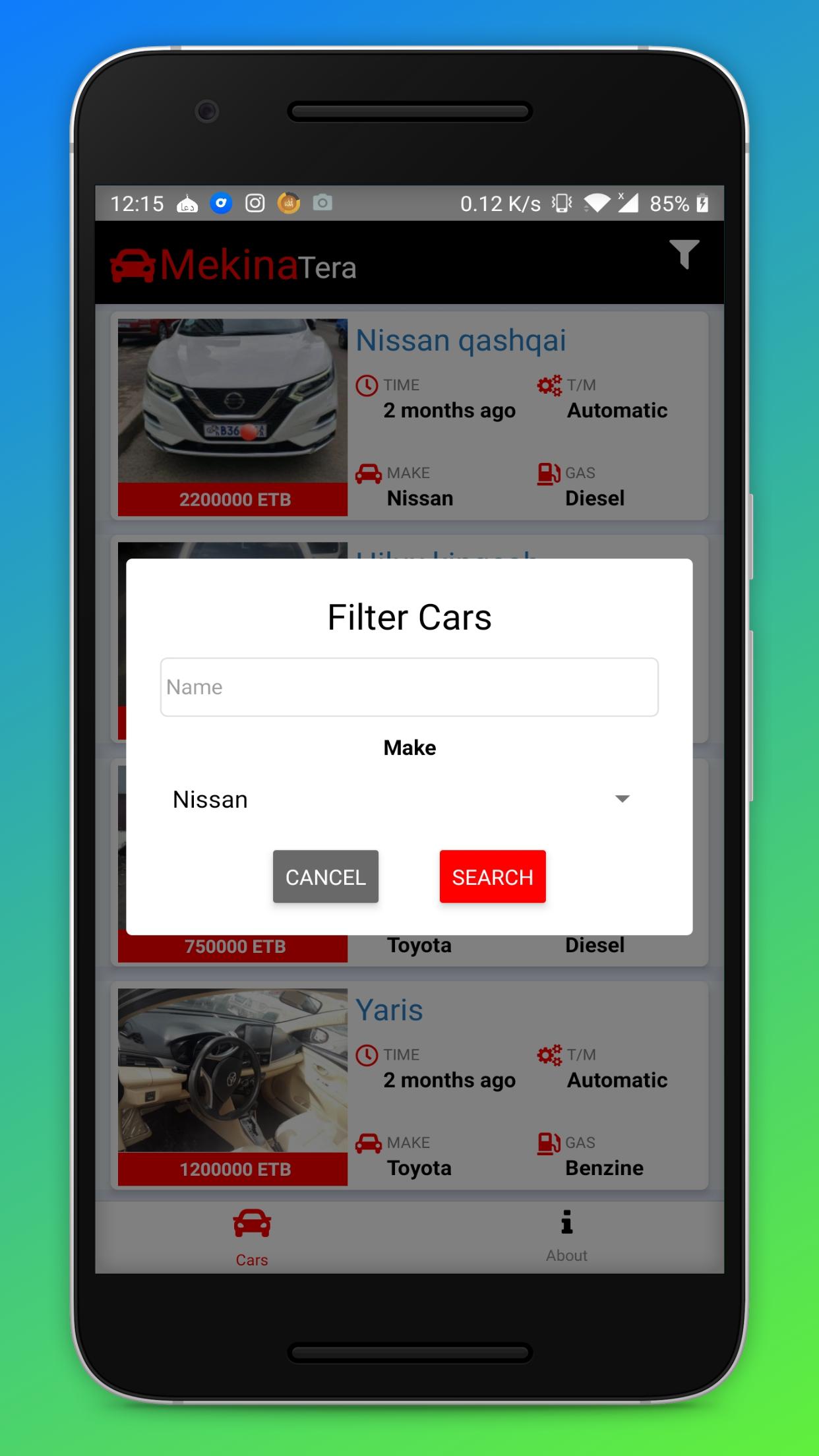 MekinaTera Buy/Sell Cars in Ethiopia(መኪና ተራ) 2.0 Screenshot 2