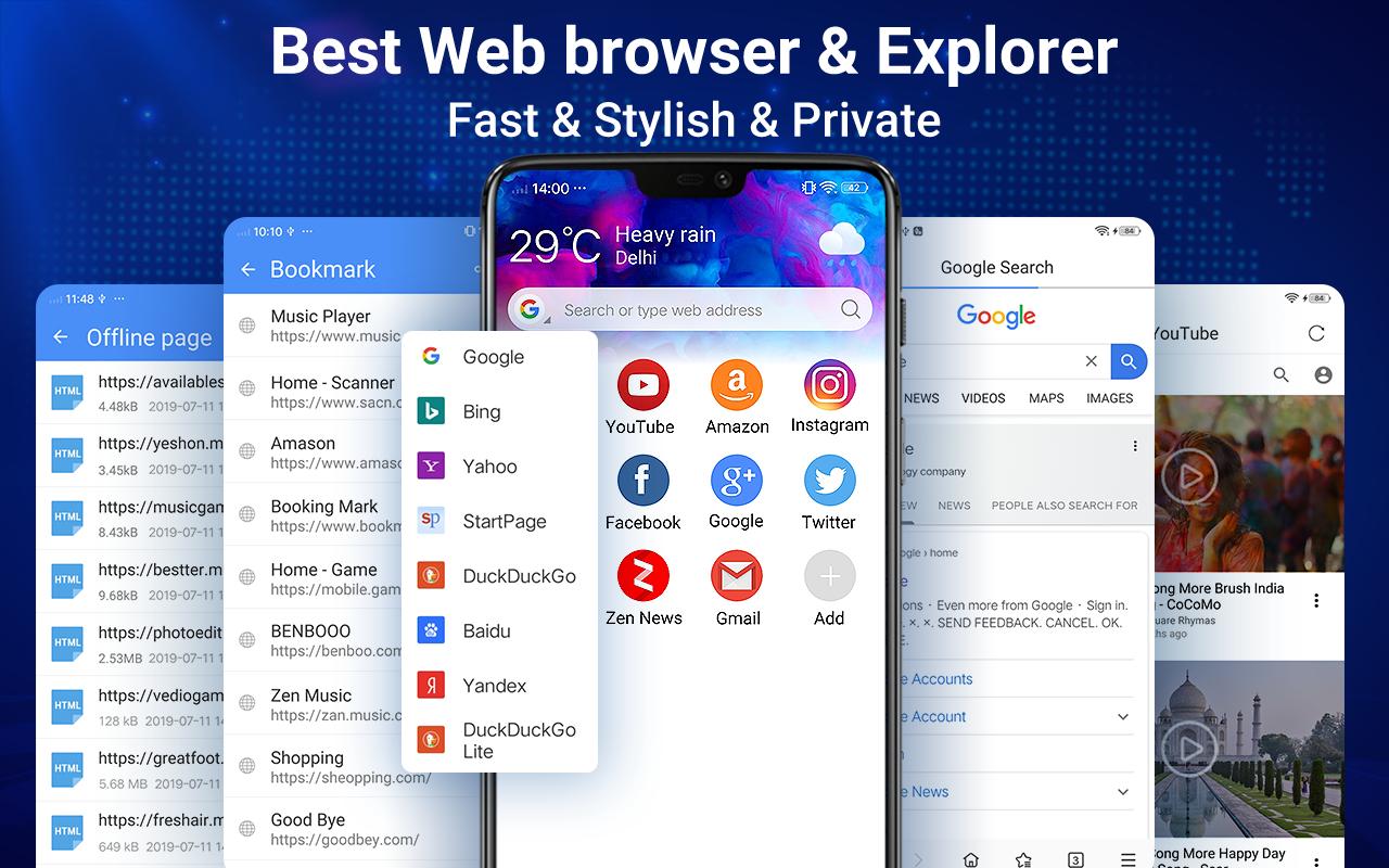 Web Browser Fast, Privacy & Light Web Explorer 1.7.3 Screenshot 1