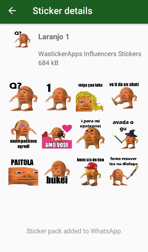 WAstickerApps Laranjo Memes Adesivos 1.0 Screenshot 1