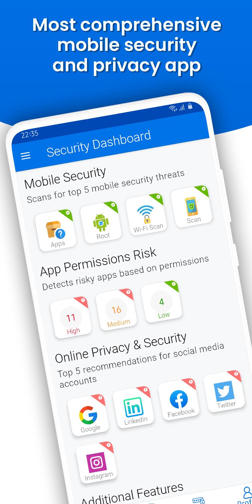 InfoSecyour Mobile Security & Privacy Manager 1.1 Screenshot 1