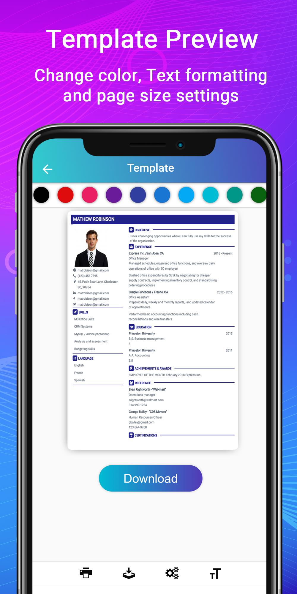 Resume Builder App Free CV Maker CV Templates 2020 2 11 APK Download