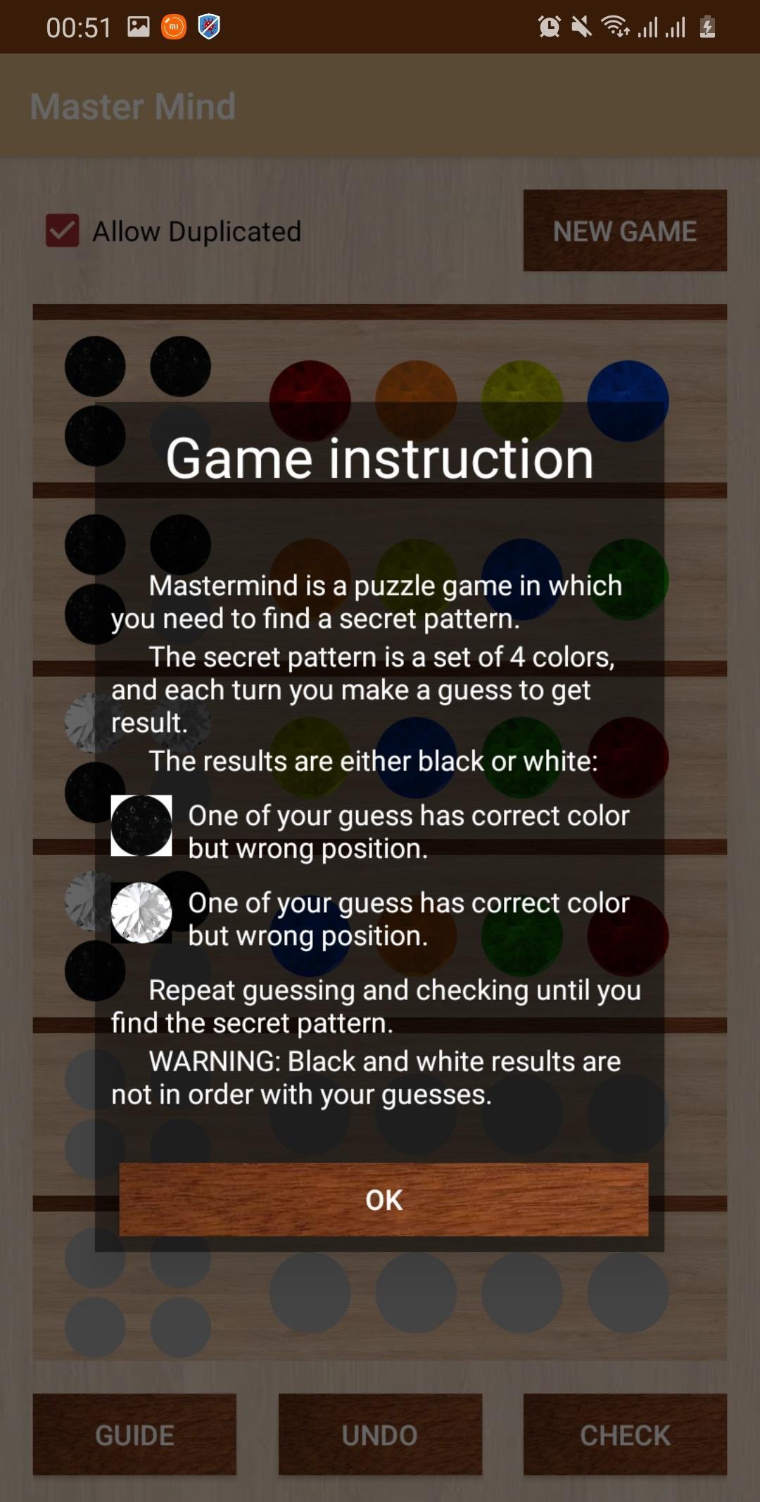 Mastermind - code breaking game 1.2.0 Screenshot 1