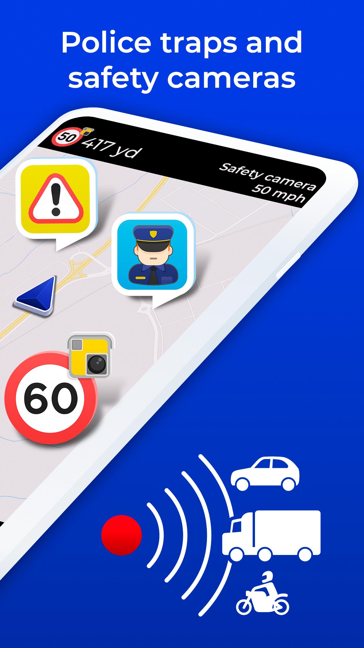 Radarbot Free: Speed Camera Detector & Speedometer 7.4.1 Screenshot 2