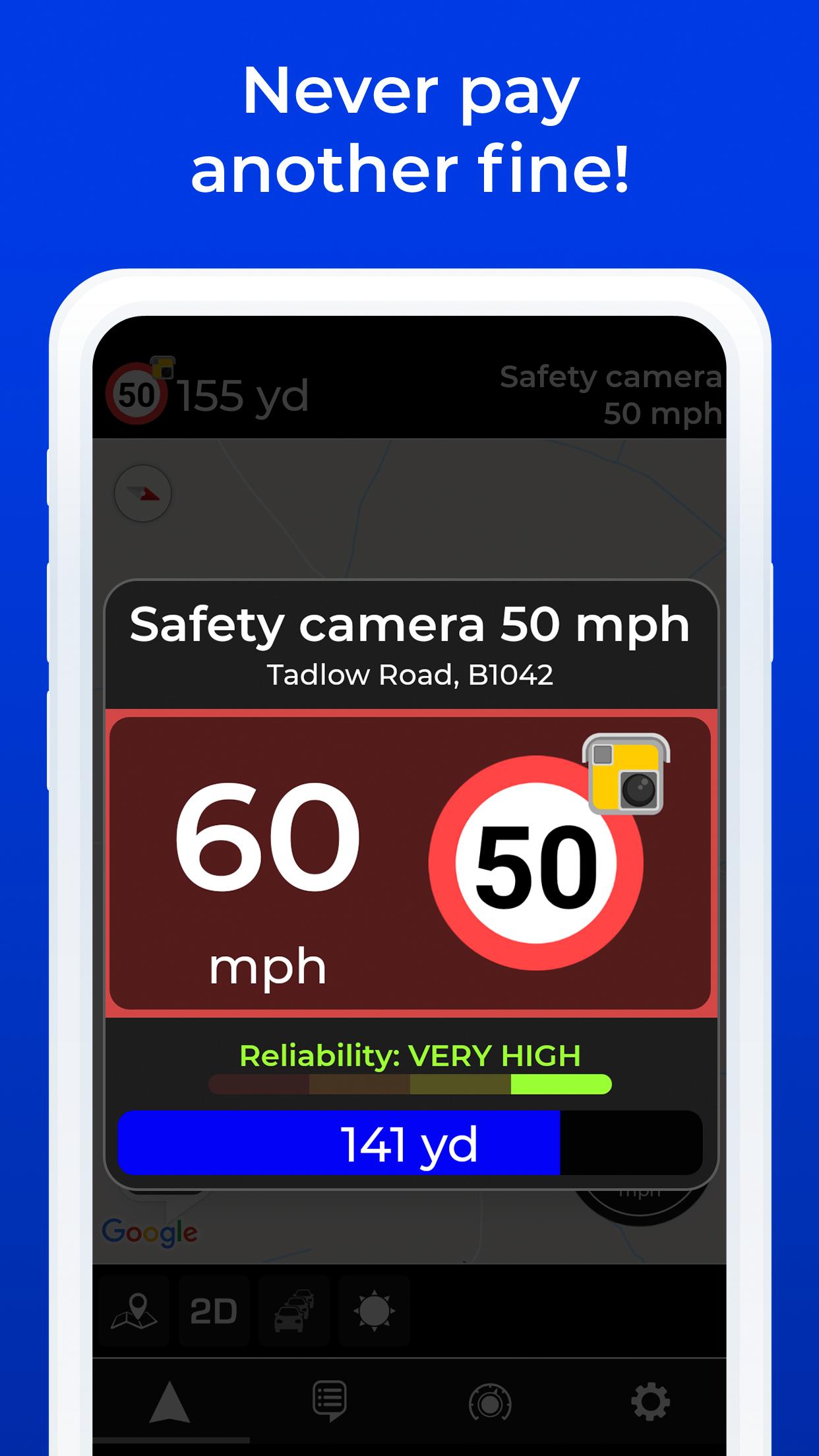 Radarbot Free: Speed Camera Detector & Speedometer 7.4.1 Screenshot 3