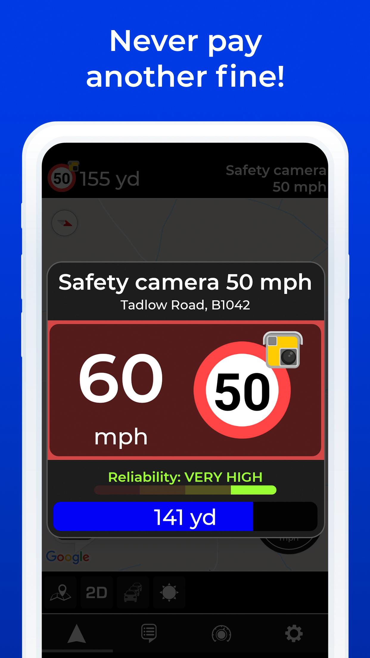 Radarbot Free: Speed Camera Detector & Speedometer 7.4.1 Screenshot 3