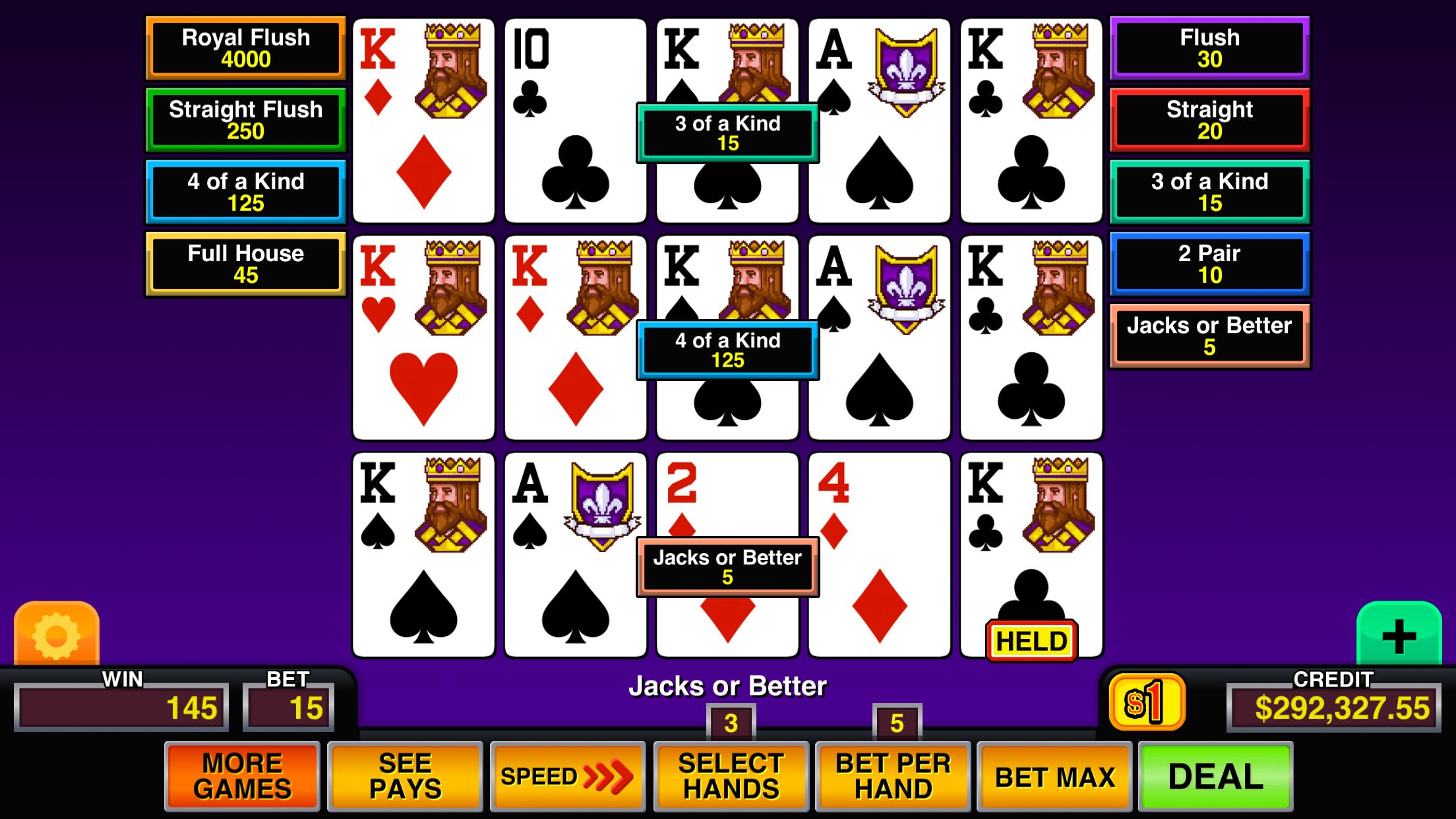 Video Poker Multi Pro Casino 1.7.2 Screenshot 16