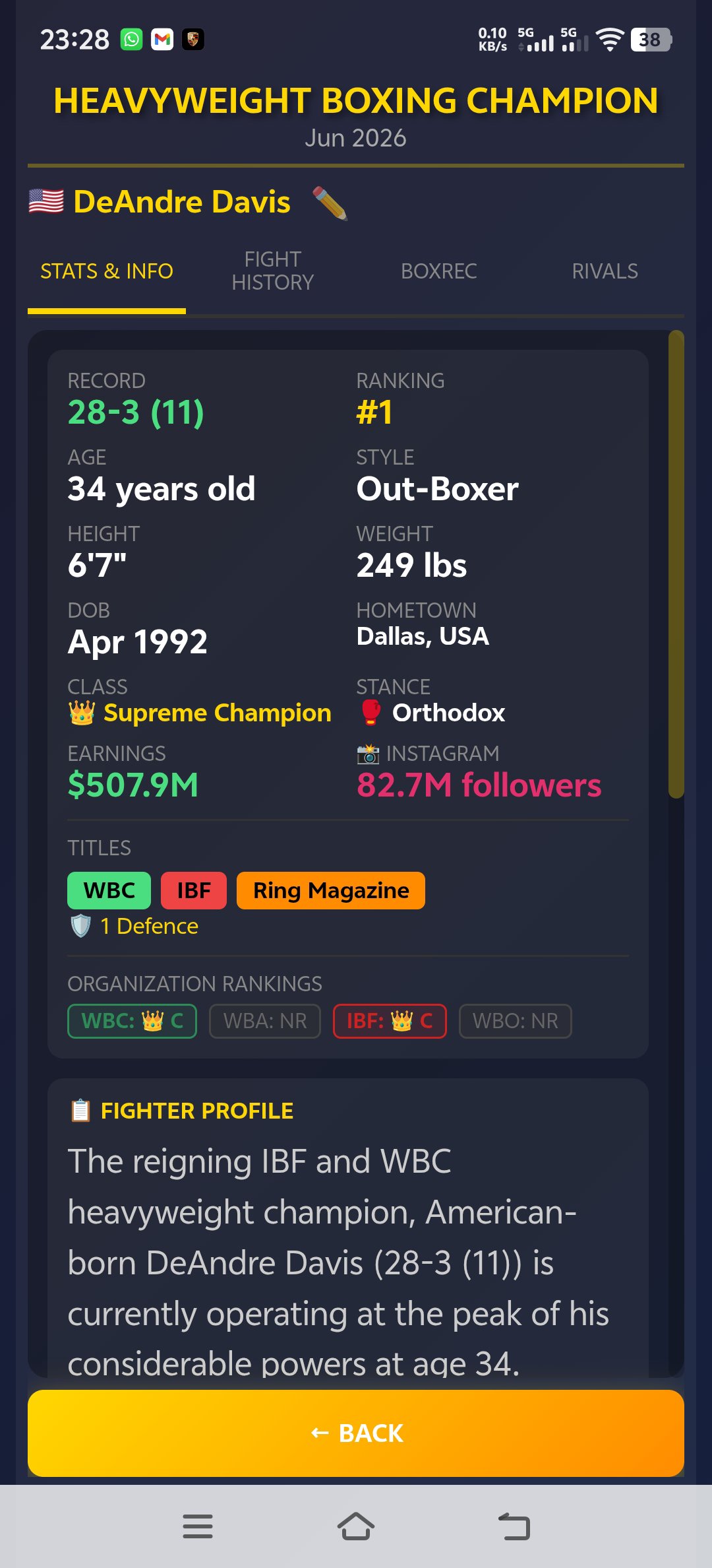 Sim: Heavyweight Boxing 10.2 Screenshot 23
