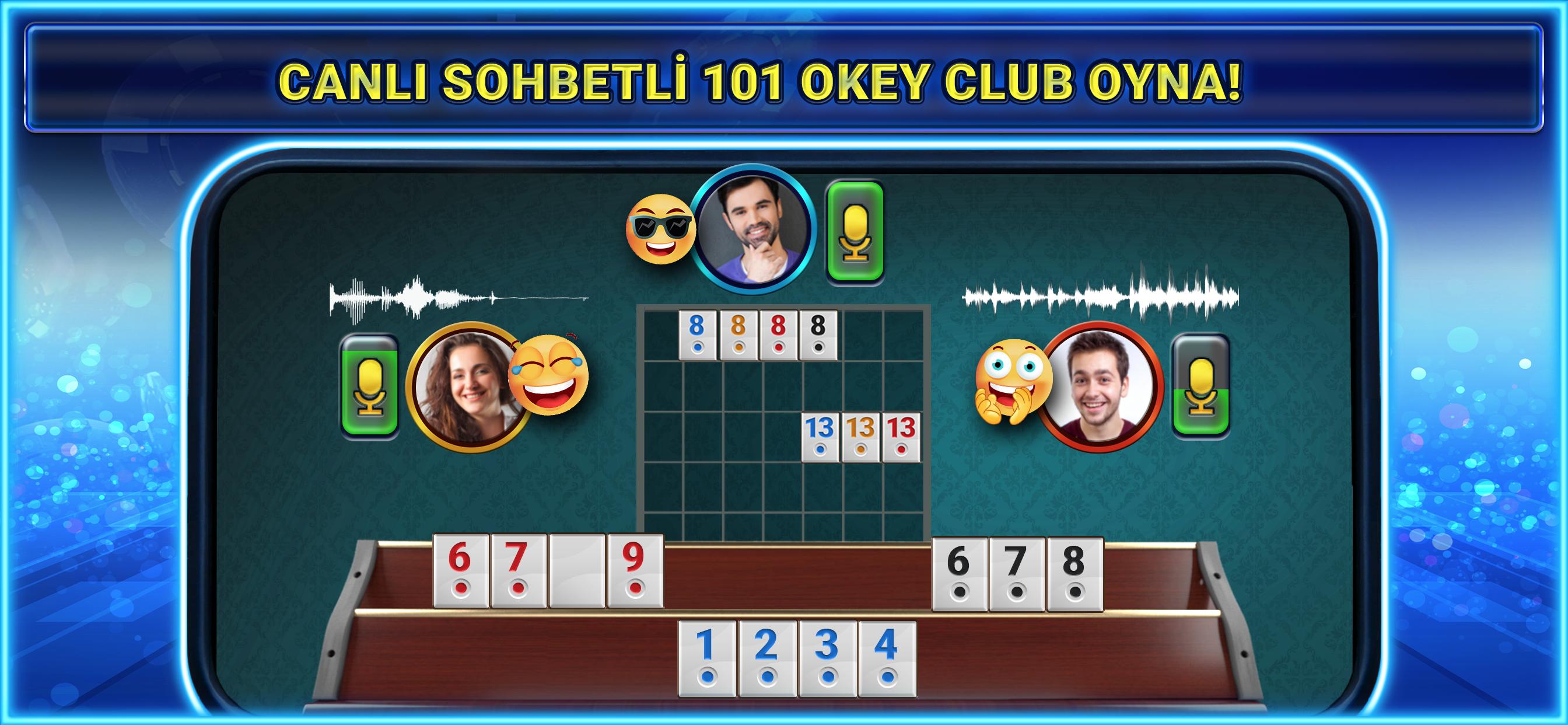 101 Okey Club Sesli & Yeni 101 Yüzbir Okey Plus 7.3.13 Screenshot 1