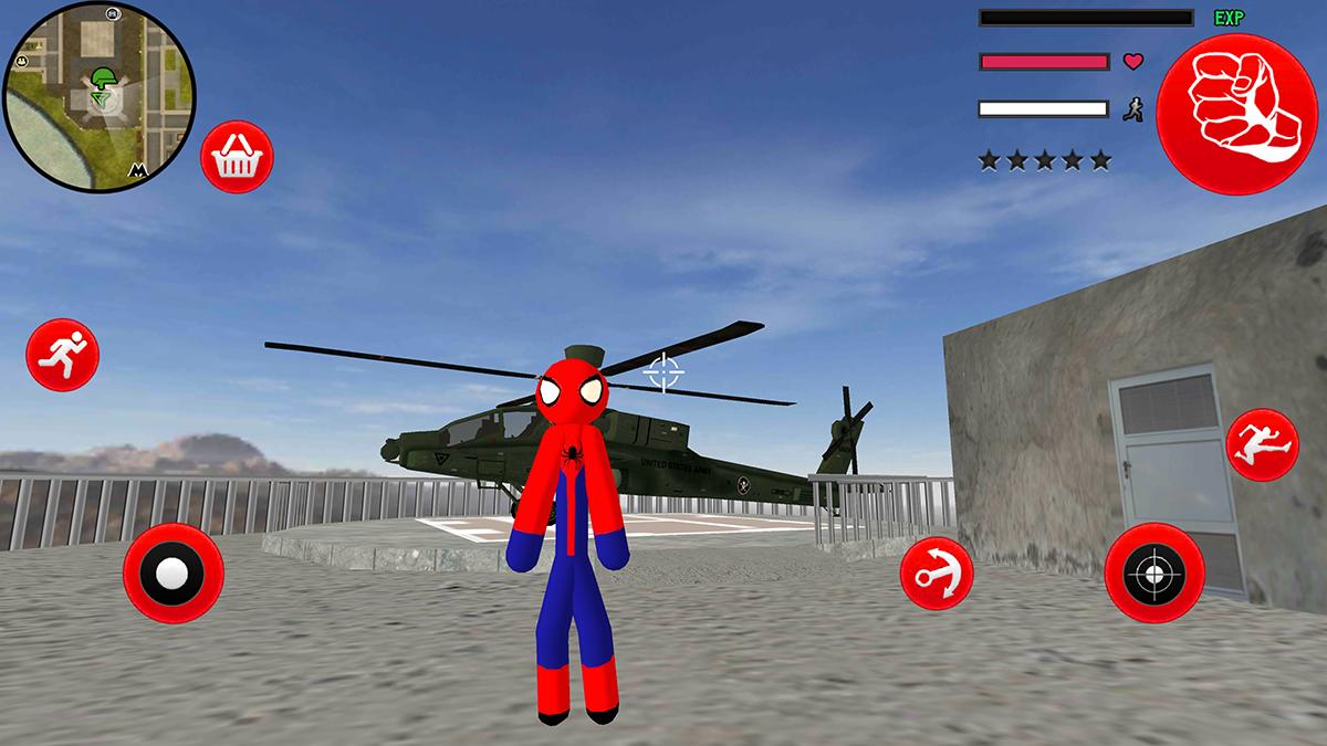 Amazing Spider-StickMan Rope Hero Gangstar Crime 2.1 Screenshot 1