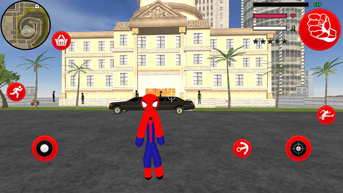 Amazing Spider-StickMan Rope Hero Gangstar Crime 2.1 Screenshot 9