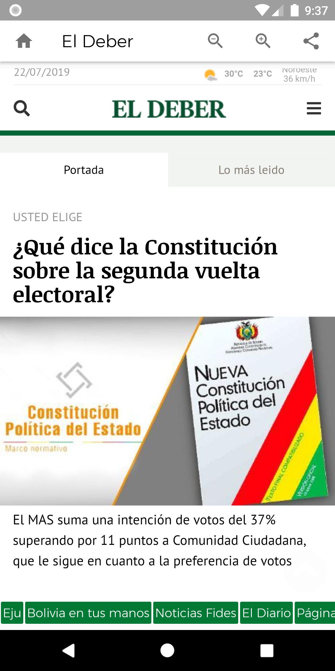 Periódicos de Bolivia 3.30 Screenshot 2