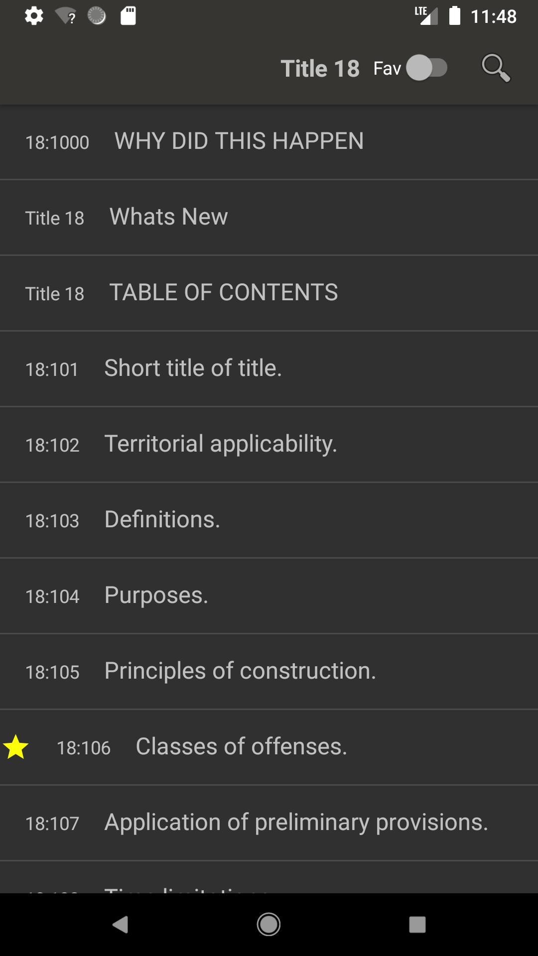 State Statute amp; Federal Law 11.10.0 Screenshot 6