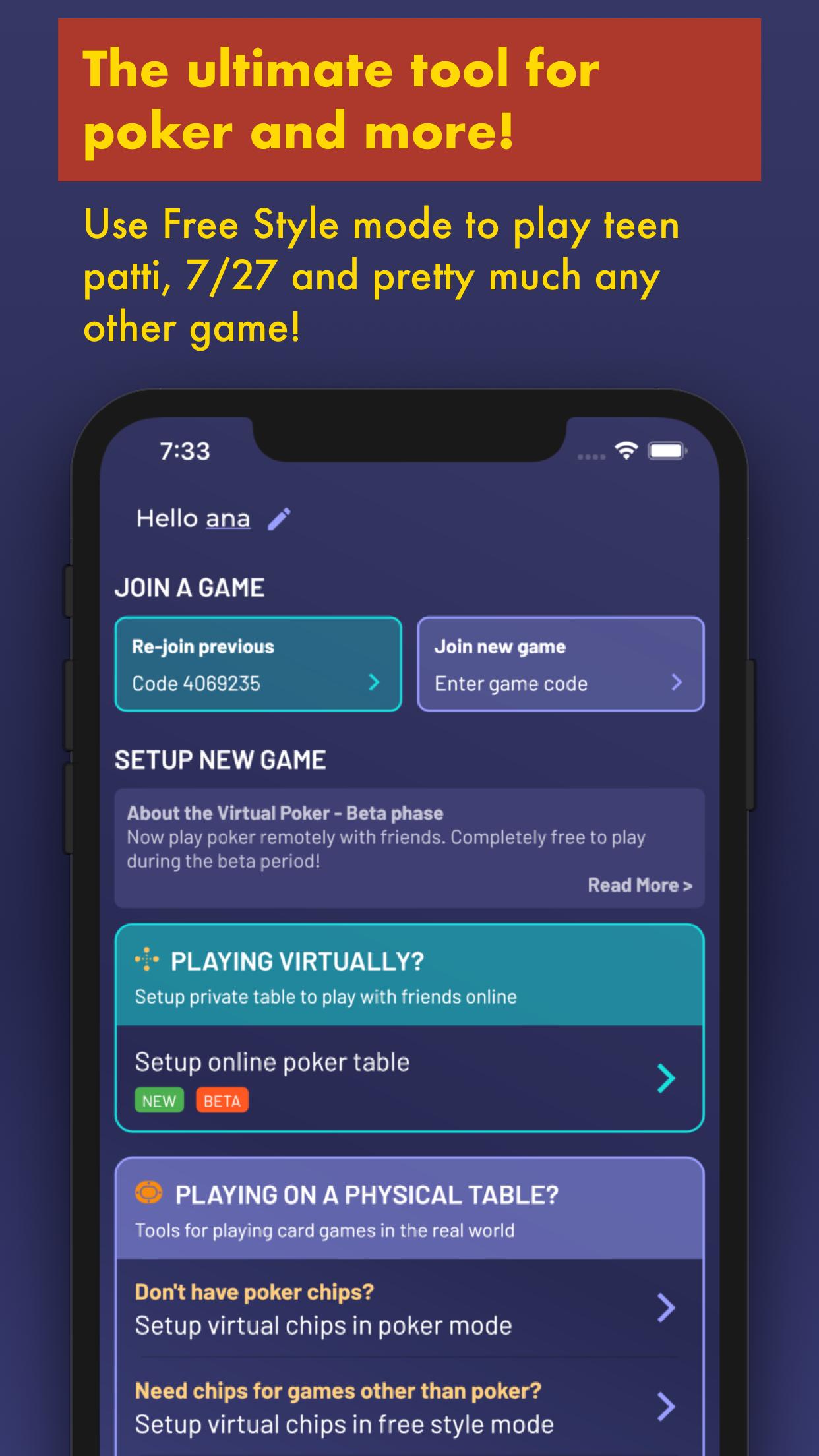 Chips of Fury Virtual Poker Chips, Poker Table 2.0.6 Screenshot 3