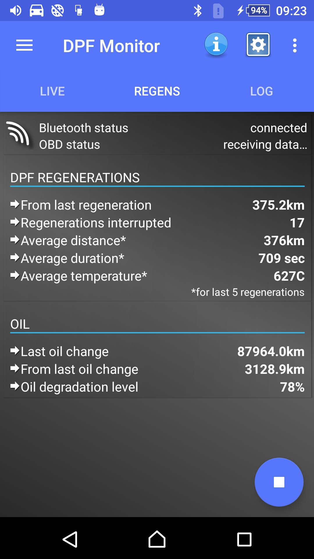DPF Monitor for Fiat & Alfa Romeo 5.8.7 Screenshot 2