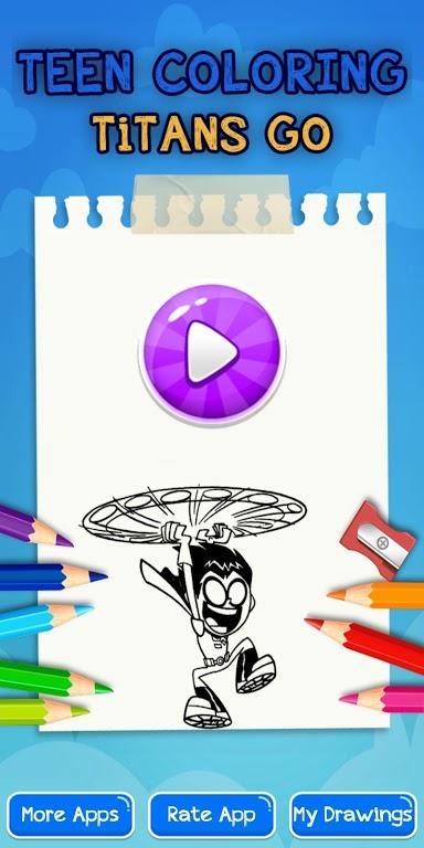 Teen the titans coloring go cartoon game 2.0 Screenshot 1