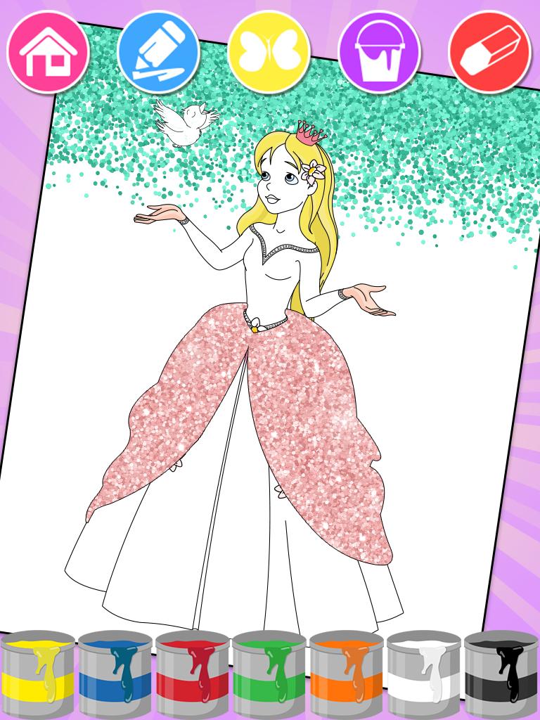 Princess Coloring Book Glitter & Girls Dress Up 1.7.8 Screenshot 1