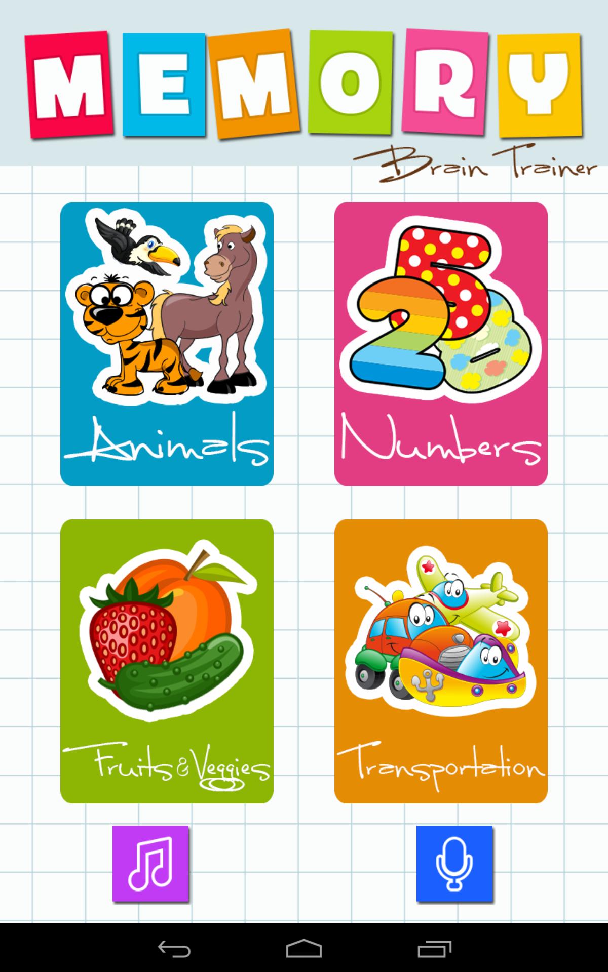 Memory Game: Animals, Fruits, Cars & Numbers 2.1.6 Screenshot 10