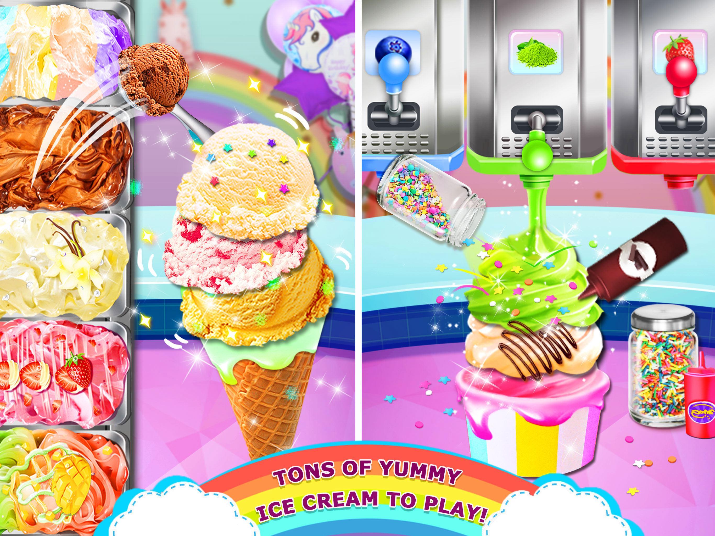 Rainbow Ice Cream - Unicorn Party Food Maker 1.4 Screenshot 4