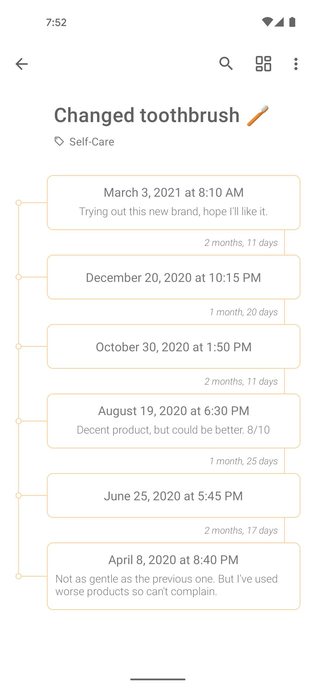 TimeJot Event timeline and last time logger 1.3.0 Screenshot 2