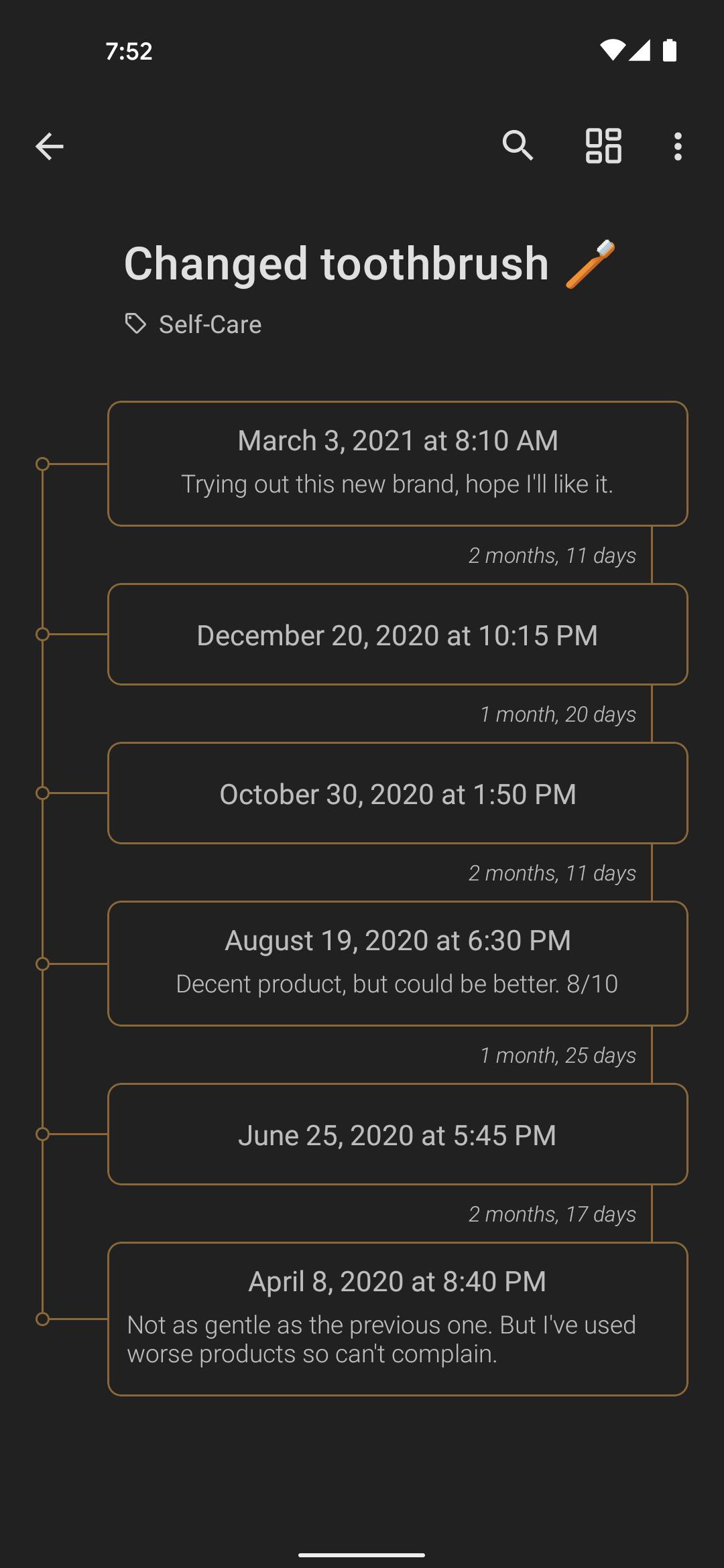 TimeJot Event timeline and last time logger 1.3.0 Screenshot 7