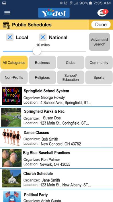 Yodel Family and Community Calendar 3.00 Screenshot 1