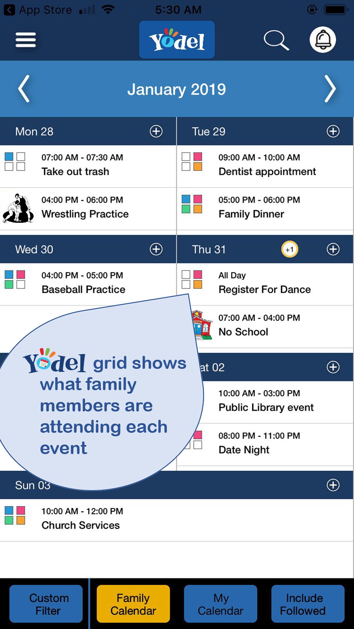 Yodel Family and Community Calendar 3.00 Screenshot 5