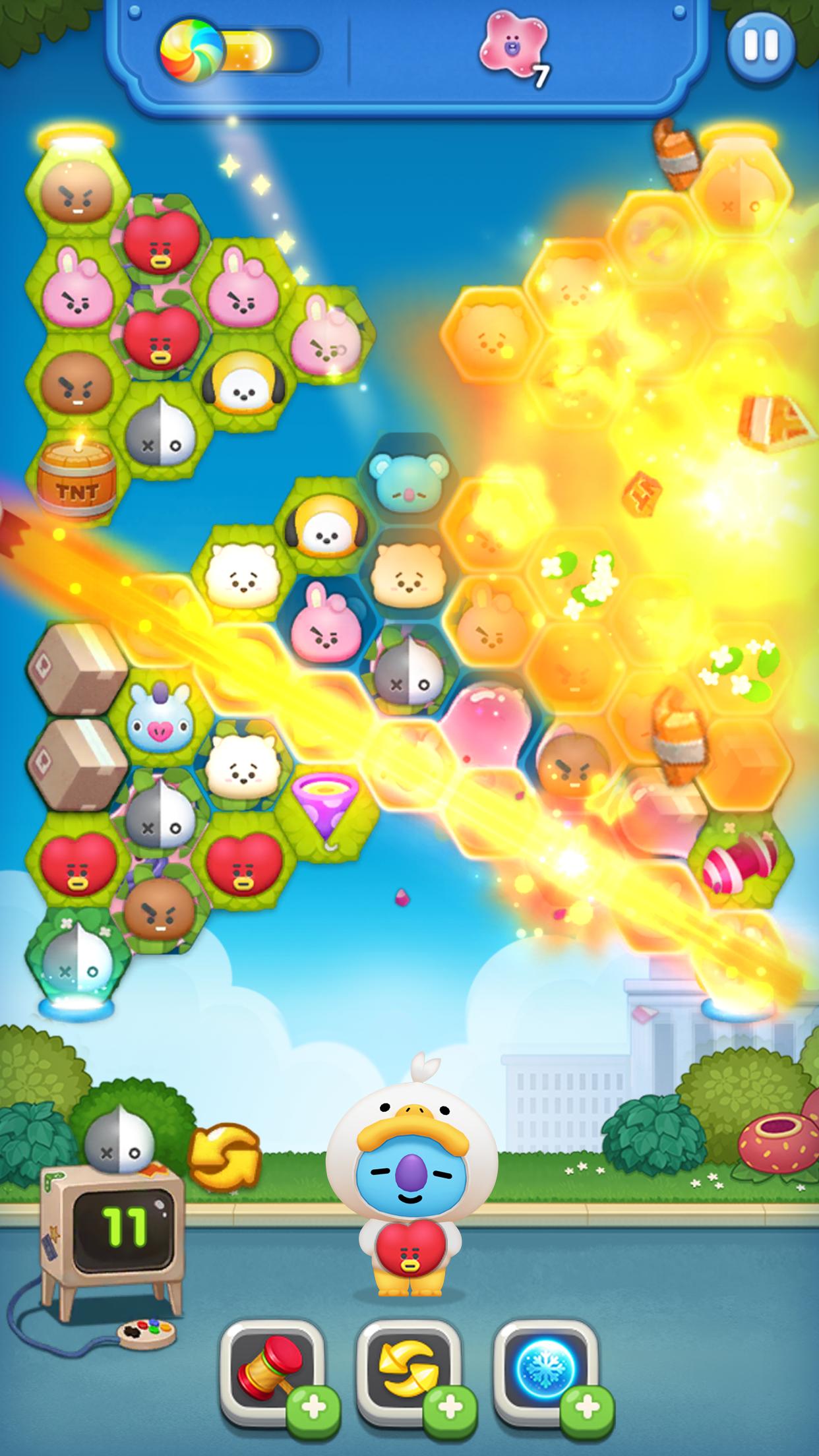LINE HELLO BT21- Cute bubble-shooting puzzle game! 2.0.3 Screenshot 1