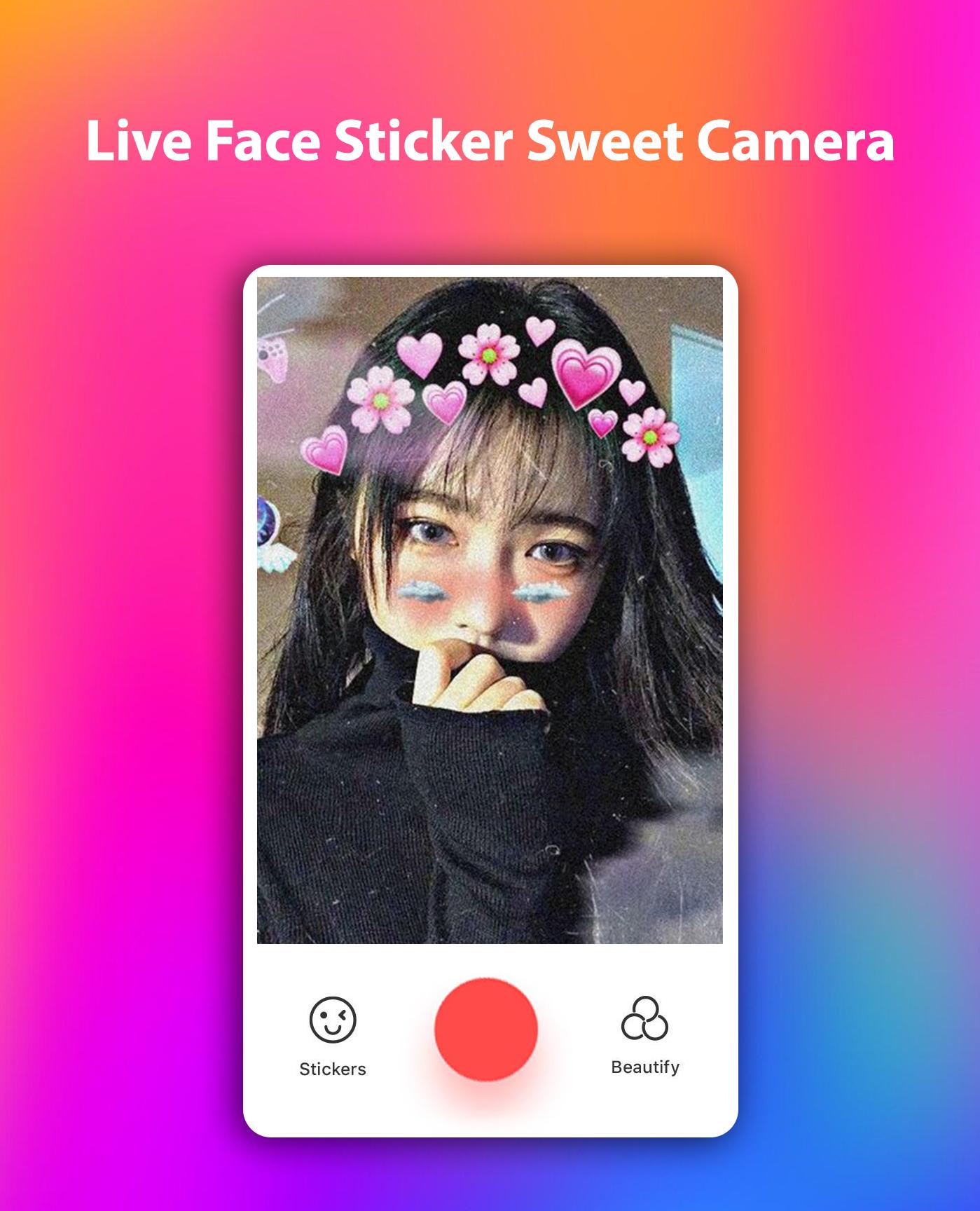 Live Face Sticker Sweet Camera Offline 1.1.1 Screenshot 1