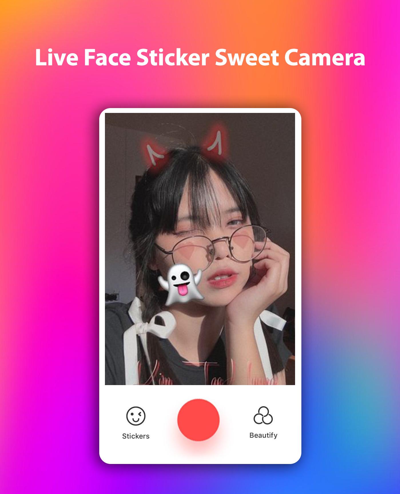 Live Face Sticker Sweet Camera Offline 1.1.1 Screenshot 3