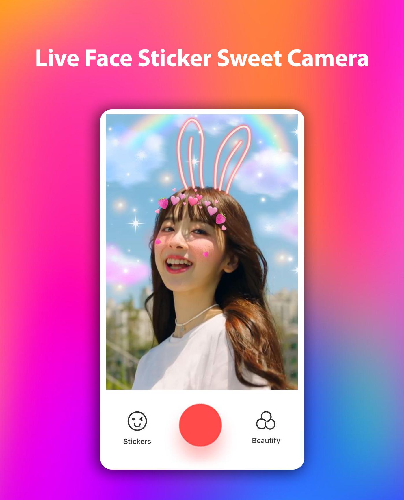 Live Face Sticker Sweet Camera Offline 1.1.1 Screenshot 4