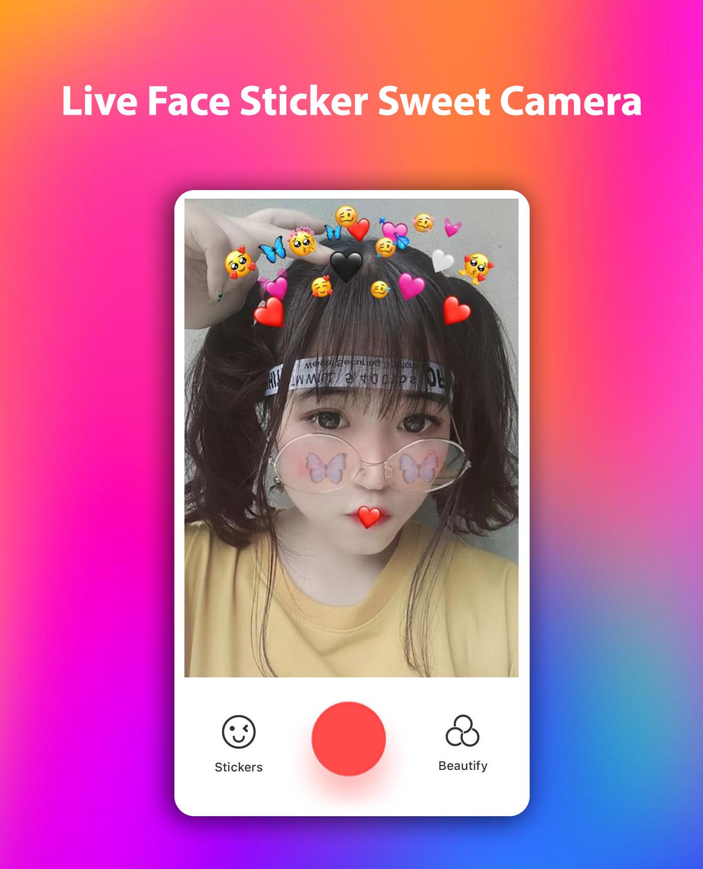 Live Face Sticker Sweet Camera Offline 1.1.1 Screenshot 6
