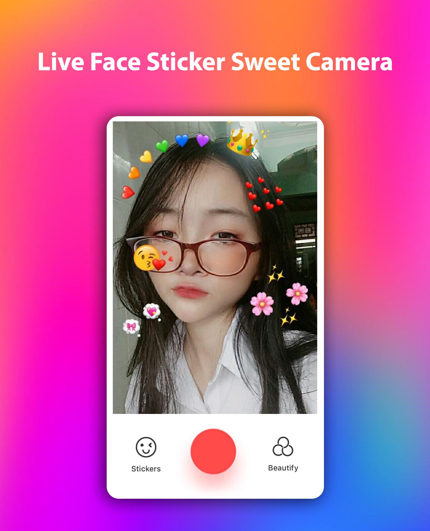 Live Face Sticker Sweet Camera Offline 1.1.1 Screenshot 7