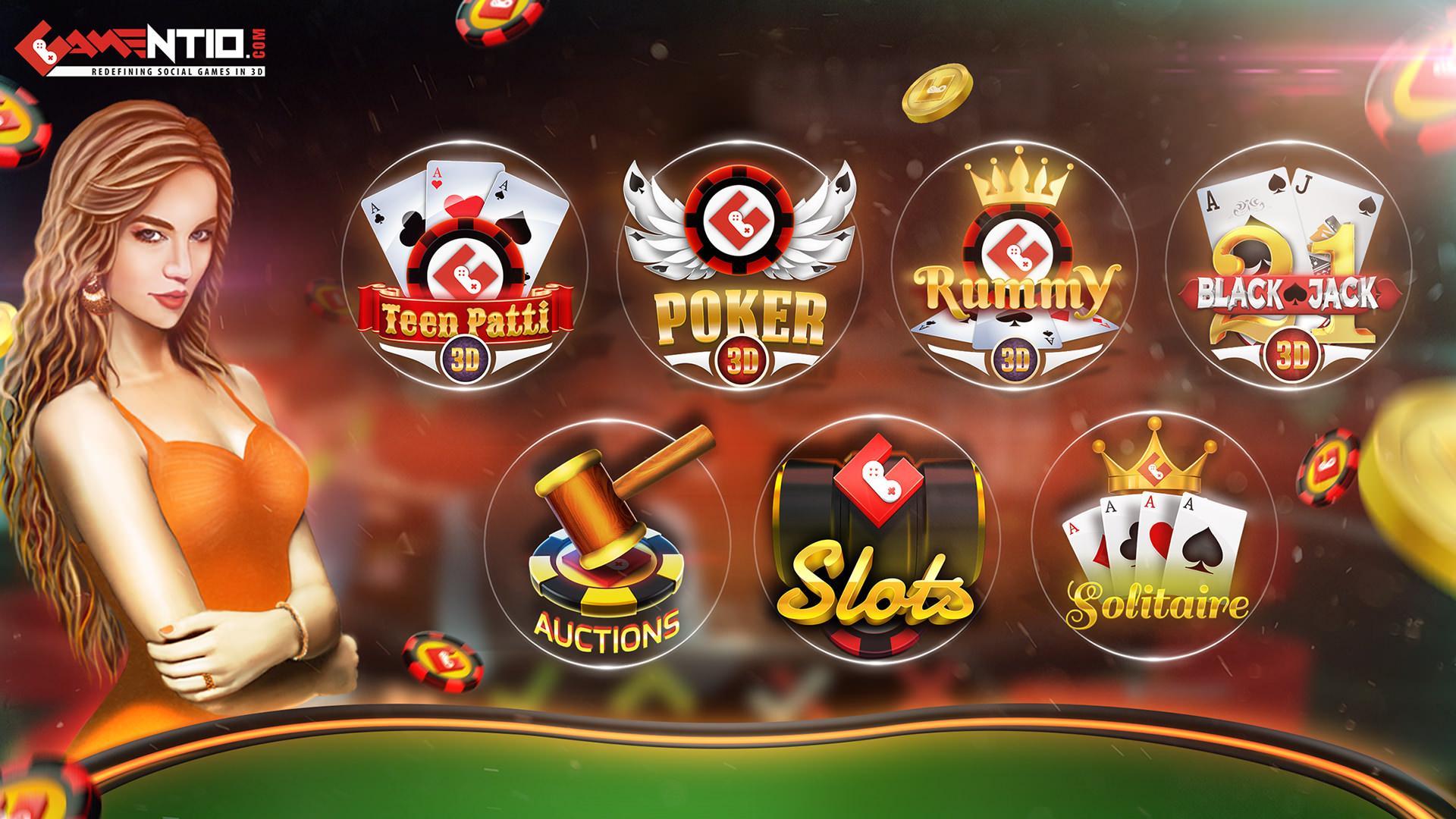 Gamentio 3D: Poker Teenpatti Rummy Slots +More 2.0.20 Screenshot 1